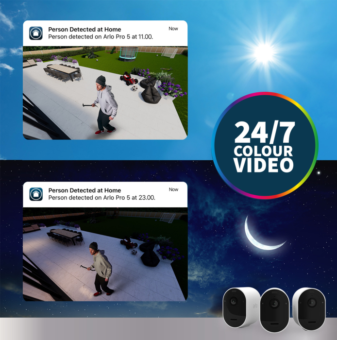 Arlo Pro 5 Outdoor Security Camera - 4 Camera Kit - (Base station not included) - White [7]