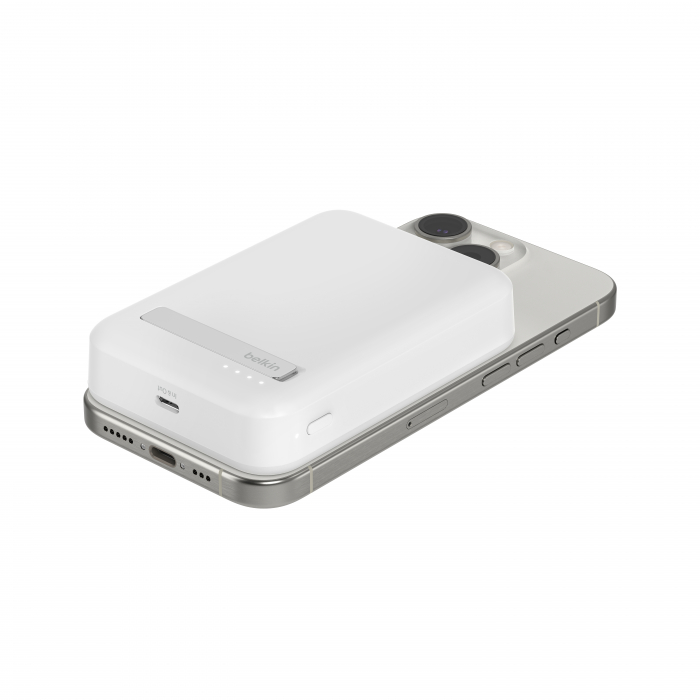 Belkin 10k Qi2 MagSafe Compatible Powerbank with kickstand - White [7]