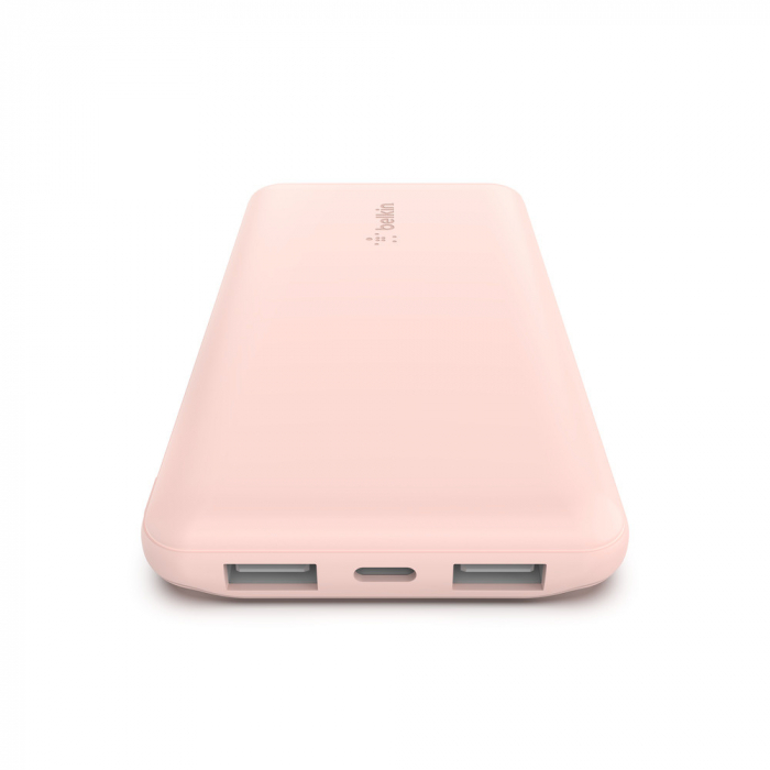 Belkin BOOST CHARGE (10000 mAH) Power Bank with USB-C 15W - Dual USB-A - 15cm USB-A to C Cable - Pink [2]