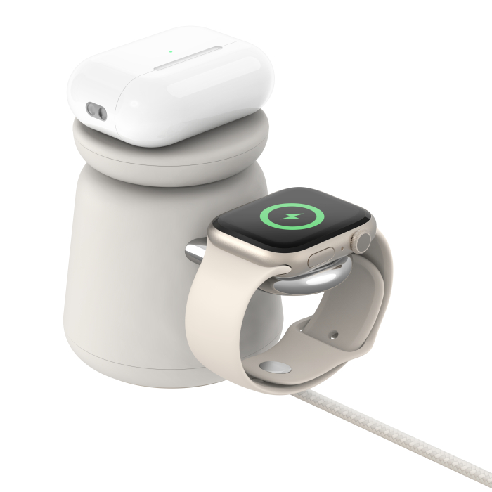 Belkin BOOST CHARGE 2-in-1 Wireless Charging Dock with MagSafe 15W - Sand [5]