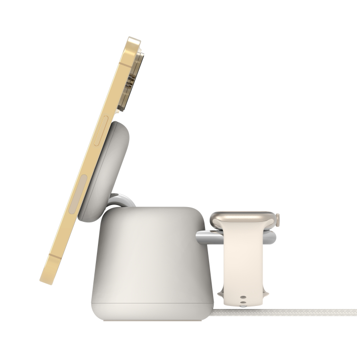 Belkin BOOST CHARGE 2-in-1 Wireless Charging Dock with MagSafe 15W - Sand [4]