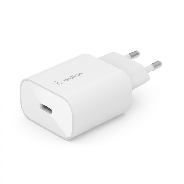 Belkin BOOST CHARGE 25w USB-C PD PPS Single Wall Charger w/ 1m C- C Cable - White [6]