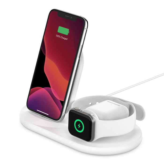 Belkin BOOST CHARGE 3-in-1 Wireless Charger for Apple Devices - White [3]