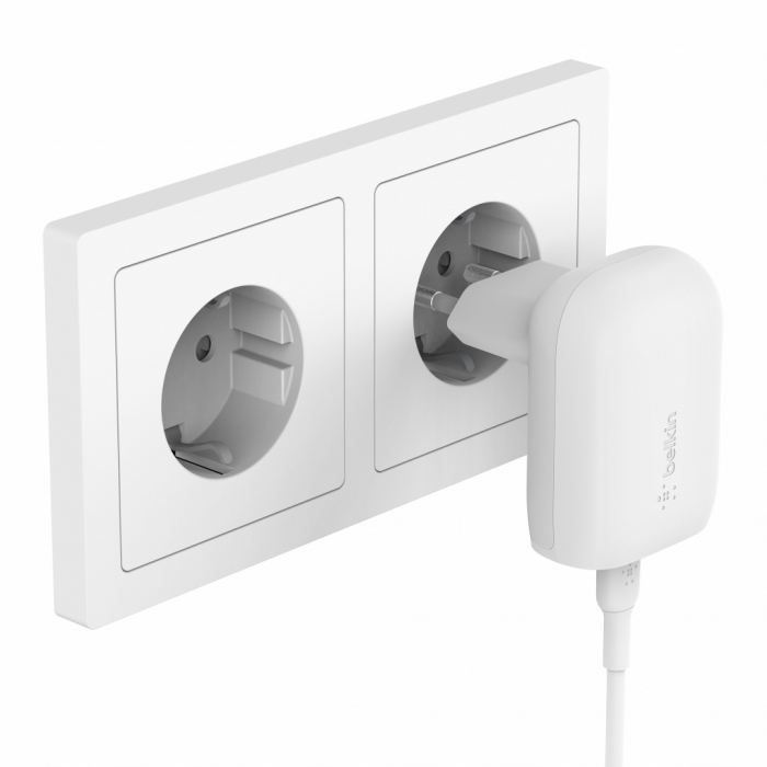 Belkin BOOST CHARGE 30W PD PPS Wall Charger + USB-C to USB-C Cable White [3]