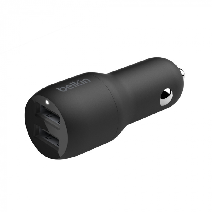 Belkin BOOST CHARGE Car Charger Dual USB-A 24W + USB-A to USB-C¬ Cable - Black [4]