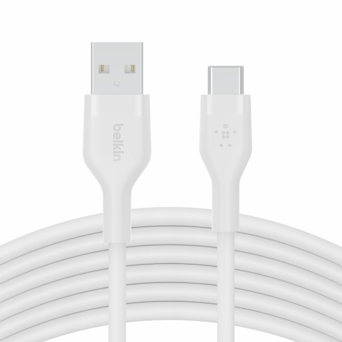 Belkin BOOST CHARGE Flex Silicone cable USB-A to USB-C - 3M - White [2]