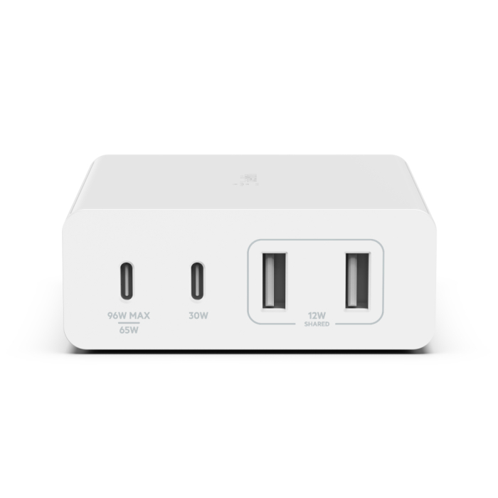 Belkin BOOST CHARGE PRO 108W 4-Ports USB GaN Desktop Charger (Dual C and Dual A) and 2M Cord - White [5]