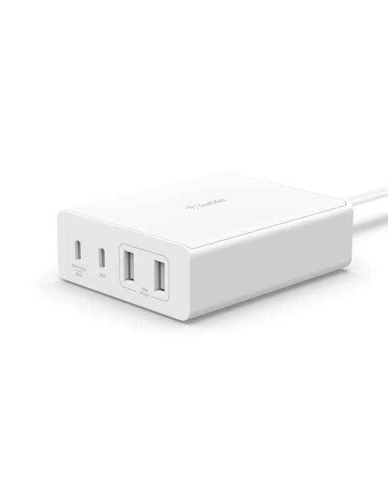 Belkin BOOST CHARGE PRO 108W 4-Ports USB GaN Desktop Charger (Dual C and Dual A) and 2M Cord - White [6]