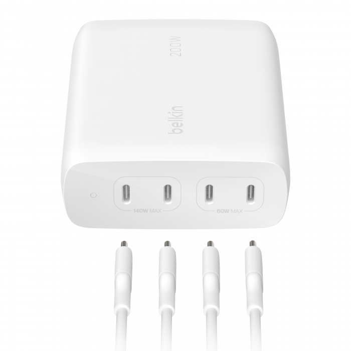 Belkin BOOST CHARGE PRO 200W 4-Port USB-C GaN Charger - White [3]