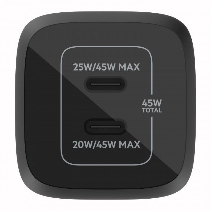 Belkin BOOST CHARGE PRO 45W PD PPS Dual USB-C GaN Charger Universal - Black [4]