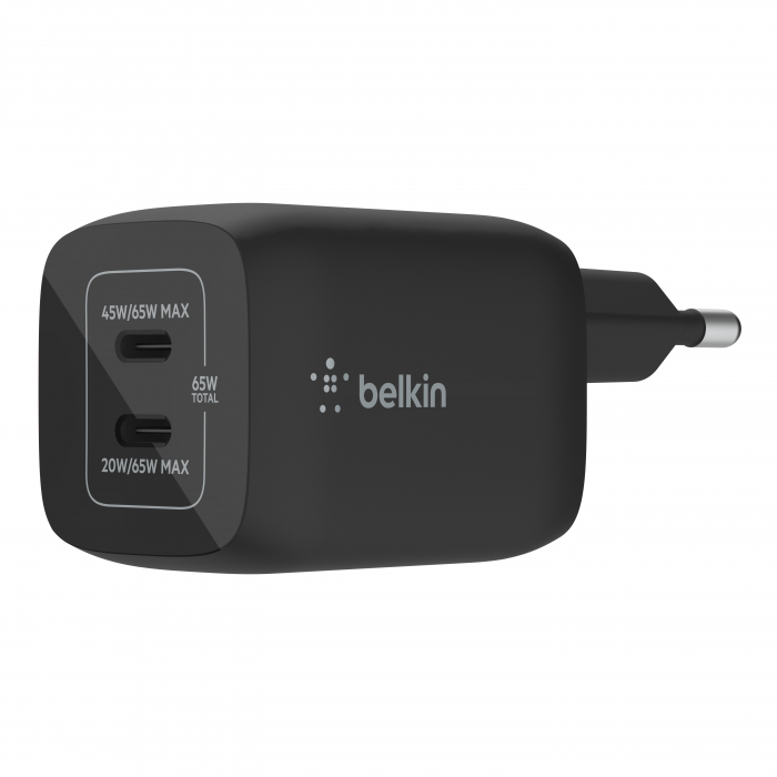 Belkin BOOST CHARGE PRO 65W PD PPS Dual USB-C GaN Charger Universal - Black [5]