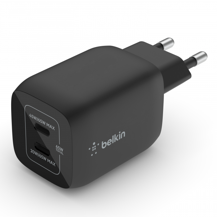 Belkin BOOST CHARGE PRO 65W PD PPS Dual USB-C GaN Charger Universal - Black [4]