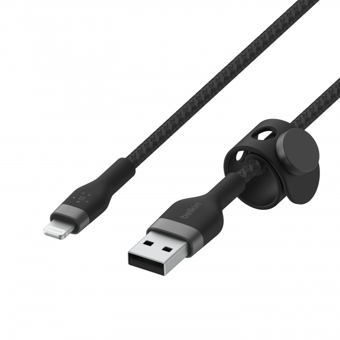Belkin BOOST CHARGE PRO Flex USB-A to LTG, Braided Silicone Cable - 1M - Black [2]