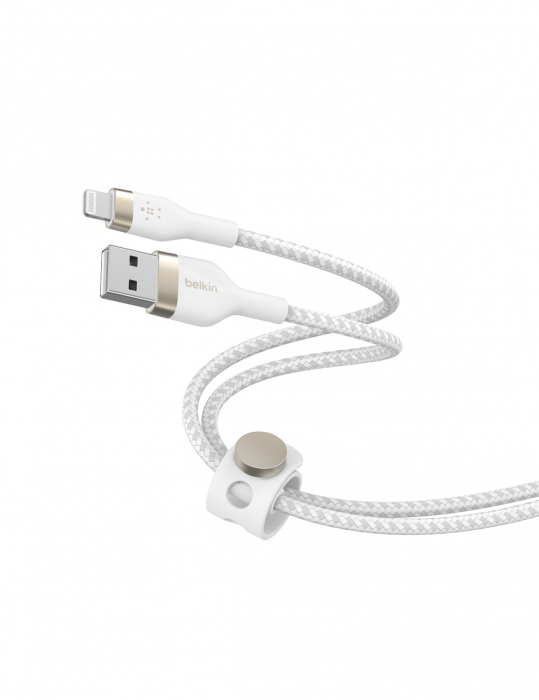 Belkin BOOST CHARGE PRO Flex USB-A to LTG, Braided Silicone Cable - 3M - White [2]