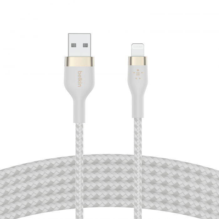 Belkin BOOST CHARGE PRO Flex USB-A to LTG, Braided Silicone Cable - 3M - White [5]