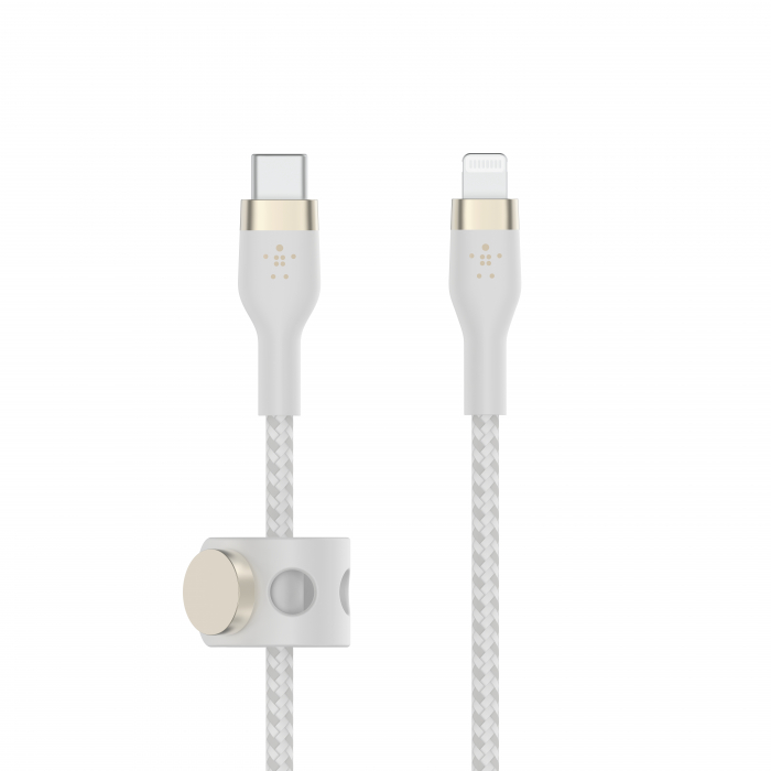 Belkin BOOST CHARGE PRO Flex USB-C to LTG, Braided Silicone Cable - 1M - White [7]