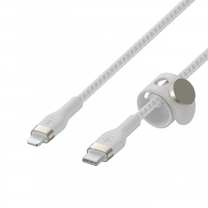 Belkin BOOST CHARGE PRO Flex USB-C to LTG, Braided Silicone Cable - 1M - White [3]