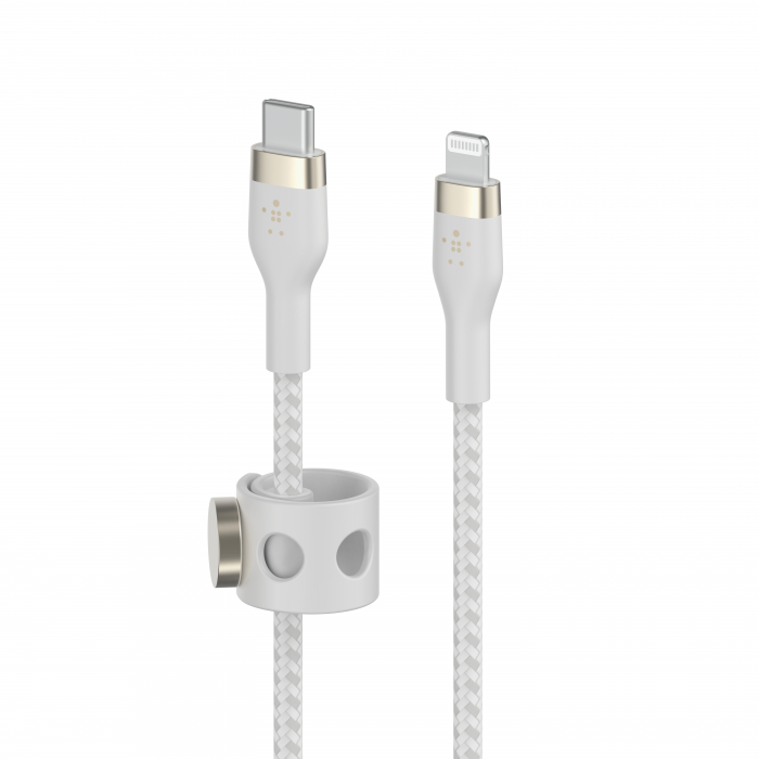 Belkin BOOST CHARGE PRO Flex USB-C to LTG, Braided Silicone Cable - 1M - White [1]