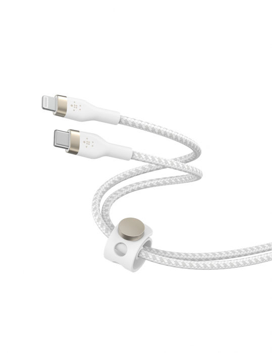 Belkin BOOST CHARGE PRO Flex USB-C to LTG, Braided Silicone Cable - 2M - White [5]