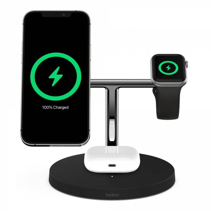 Belkin BOOST CHARGE PRO MagSafe 3-in-1 Wireless Charger - Black [6]