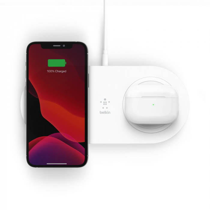 Belkin BOOST CHARGE Qi 15w wireless Charging Dual Pad w PSU (EU Power Supply Included) - White [4]