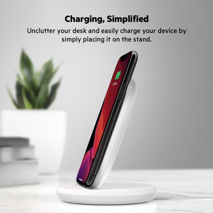 Belkin BOOST CHARGE Qi 15w wireless Charging Stand w PSU  (EU Power Supply Included) -White [2]