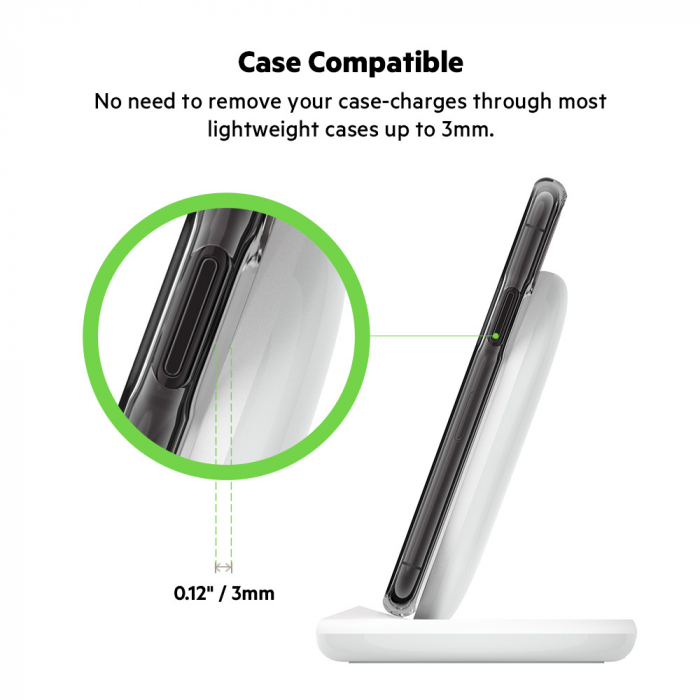 Belkin BOOST CHARGE Qi 15w wireless Charging Stand w PSU  (EU Power Supply Included) -White [3]