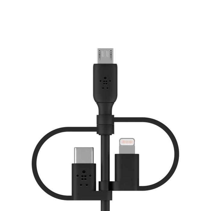 Belkin BOOST CHARGE Universal charging cable (Lightning/Micro-USB/USB-C to USB-A) Cable, PVC - 1M - Black [5]