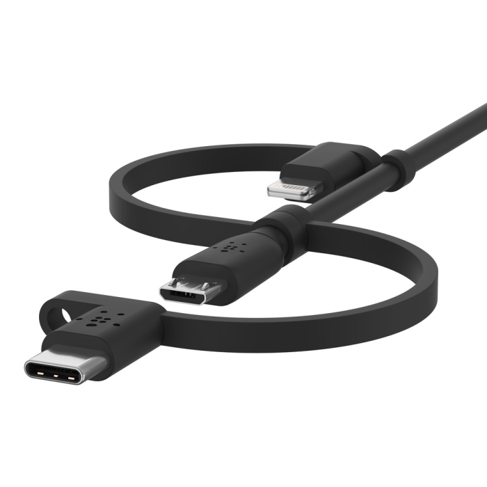 Belkin BOOST CHARGE Universal charging cable (Lightning/Micro-USB/USB-C to USB-A) Cable, PVC - 1M - Black [3]