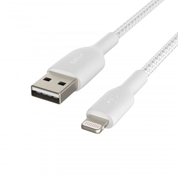 Belkin BOOST CHARGE USB-A to Lightning Cable, Braided - 0,15M - White [2]