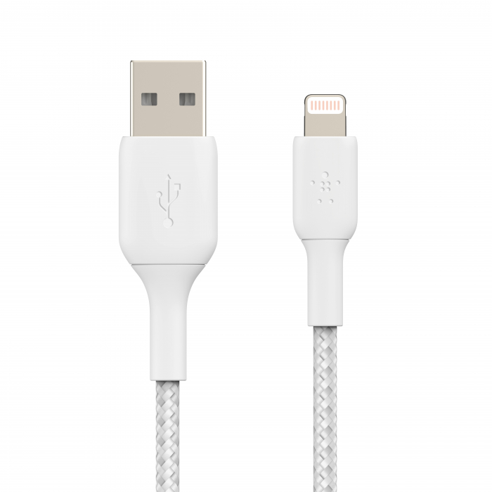 Belkin BOOST CHARGE USB-A to Lightning Cable, Braided - 0,15M - White [3]