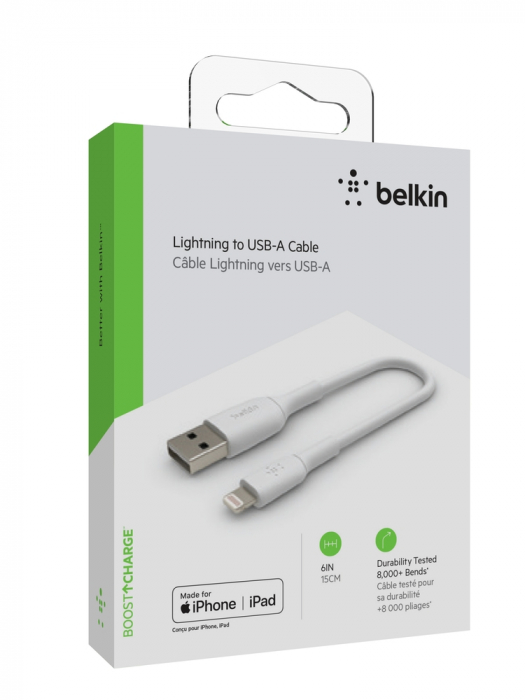 Belkin BOOST CHARGE USB-A to Lightning Cable, PVC - 0,15M - White [5]