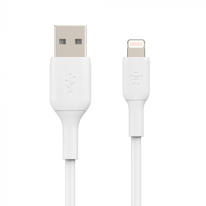 Belkin BOOST CHARGE USB-A to Lightning Cable, PVC - 1M (2 PK) - White [2]