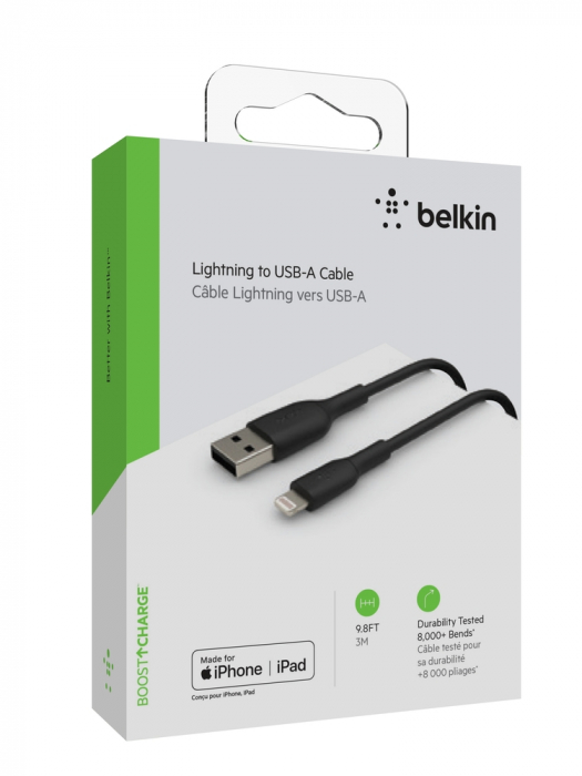 Belkin BOOST CHARGE USB-A to Lightning Cable, PVC - 3M - Black [5]