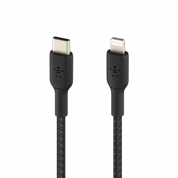 Belkin BOOST CHARGE USB-C to Lightning Cable, Braided - 1M - Black [6]