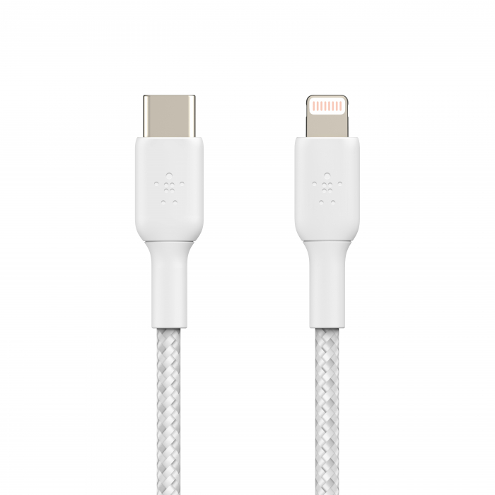 Belkin BOOST CHARGE USB-C to Lightning Cable, Braided - 1M - White [4]