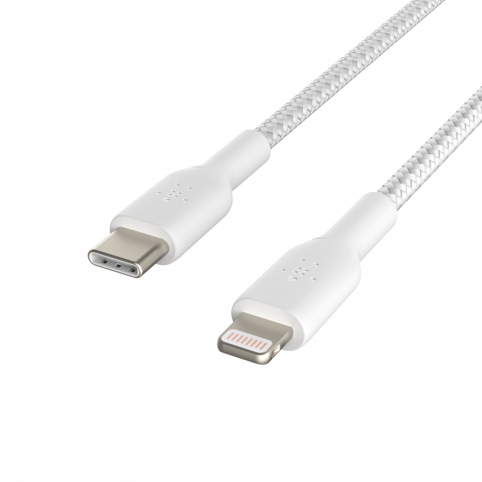 Belkin BOOST CHARGE USB-C to Lightning Cable, Braided - 1M - White [3]