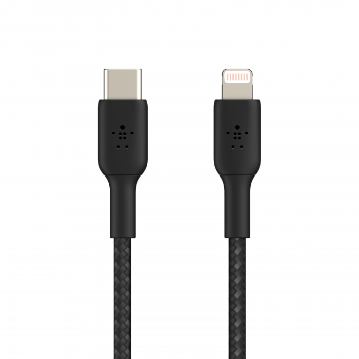 Belkin BOOST CHARGE USB-C to Lightning Cable, Braided - 2M - Black [3]