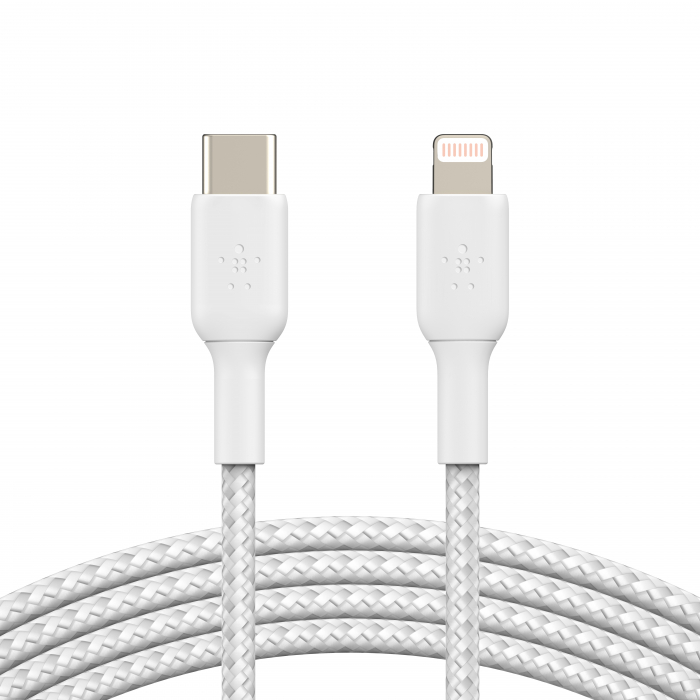 Belkin BOOST CHARGE USB-C to Lightning Cable, Braided - 2M - White [4]