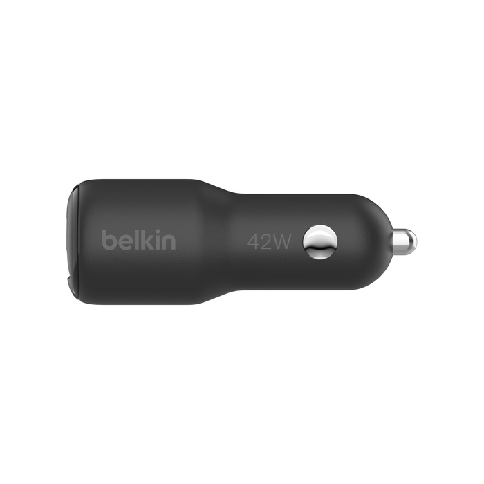 Belkin BoostCharge Dual Car Charger 42W- 30W USB-C PD PPS + 12w USB-A Car Charger - Black [2]