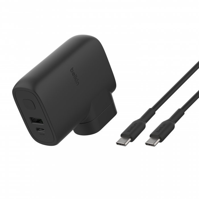 Belkin BOOSTCHARGE Hybrid Wall Travel Charger 25w + 5k Power Bank, UK, EU, US, AU - Black [1]