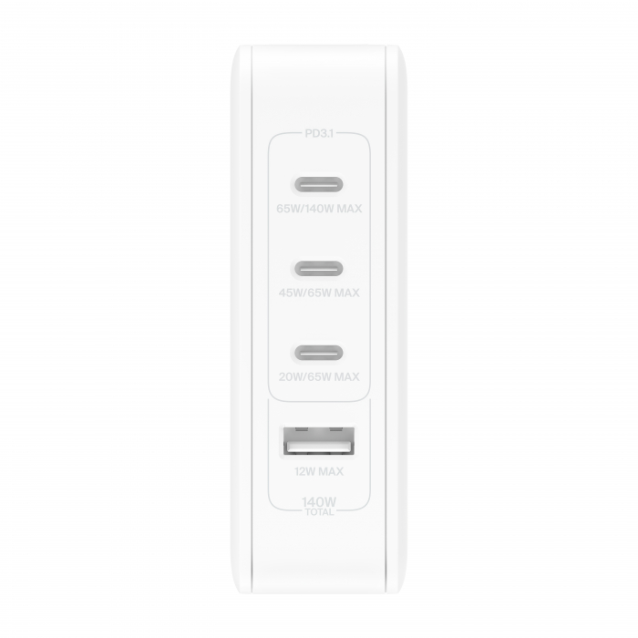 Belkin BoostCharge Pro 140W 4-Port GAN Wall Charger, w/ UK+EU+US PLUG - White [2]