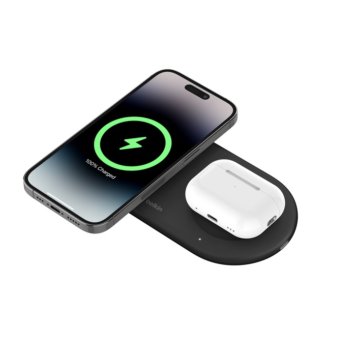 Belkin BOOSTCHARGE PRO 2in1 Qi2 15w Magnetic Charging Pad - Black [2]