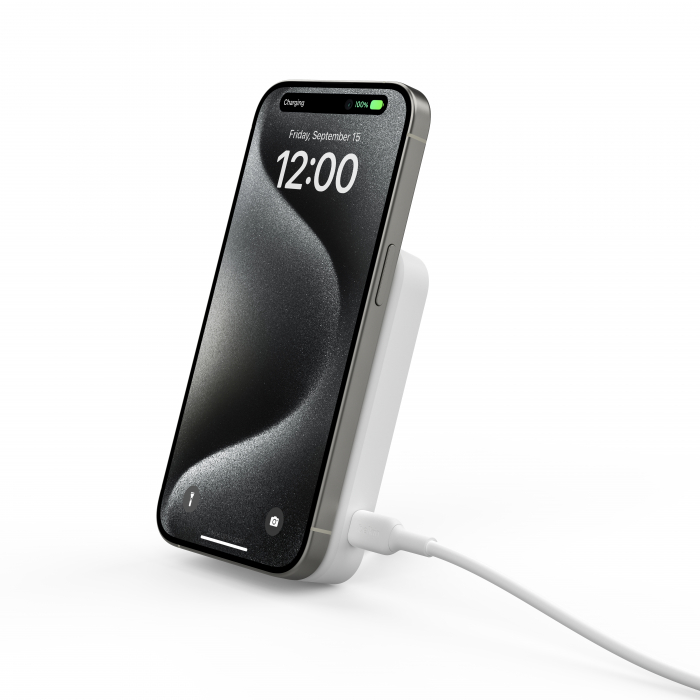 Belkin BOOSTCHARGE PRO 8k Qi2 MagSafe Compatible Powerbank with kickstand - White [5]
