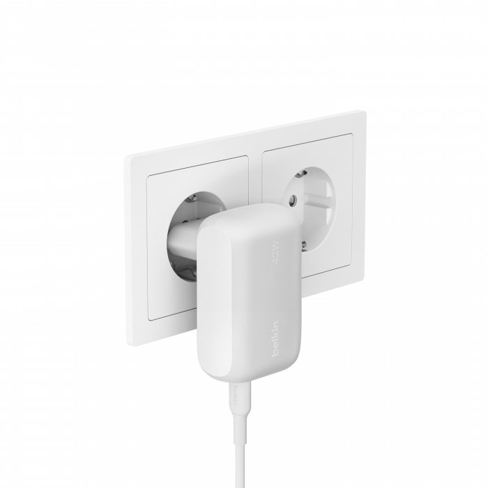 Belkin Dual Wall Charger 42W - 30W USB-C PD PPS + 12w USB-A - White [2]