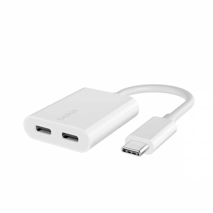 Belkin ROCKSTAR Dual USB-C Audio + Charge Adapter - White [1]