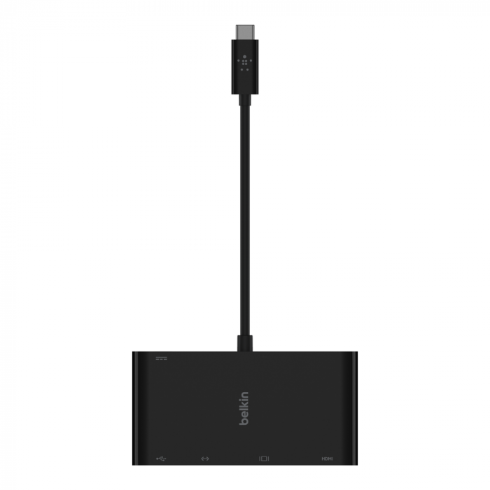 Belkin USB-C Multimedia + Charge Adapter (GBE - HDMI - VGA - USB-A) - Black (100W PD) - Black [6]