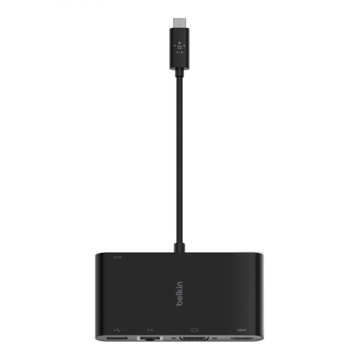 Belkin USB-C Multimedia + Charge Adapter (GBE - HDMI - VGA - USB-A) - Black (100W PD) - Black [5]