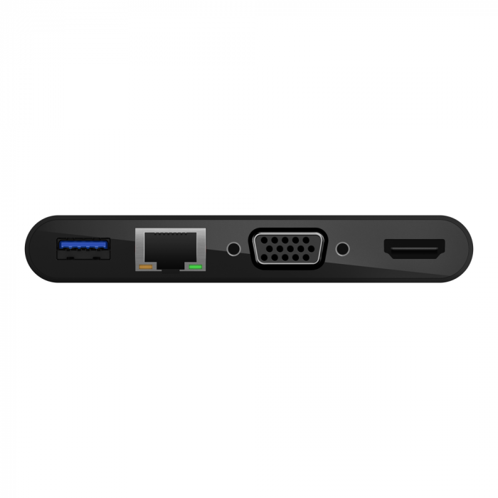 Belkin USB-C Multimedia + Charge Adapter (GBE - HDMI - VGA - USB-A) - Black (100W PD) - Black [3]
