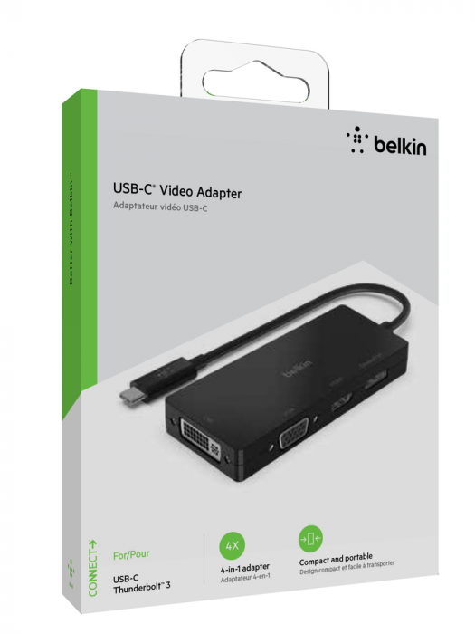 Belkin USB-C Video Adapter (HDMI, VGA, DVI, DISPLAYPORT) - Black [4]